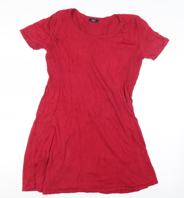 F&F Womens Red Knit Pullover Jumper Size 16
