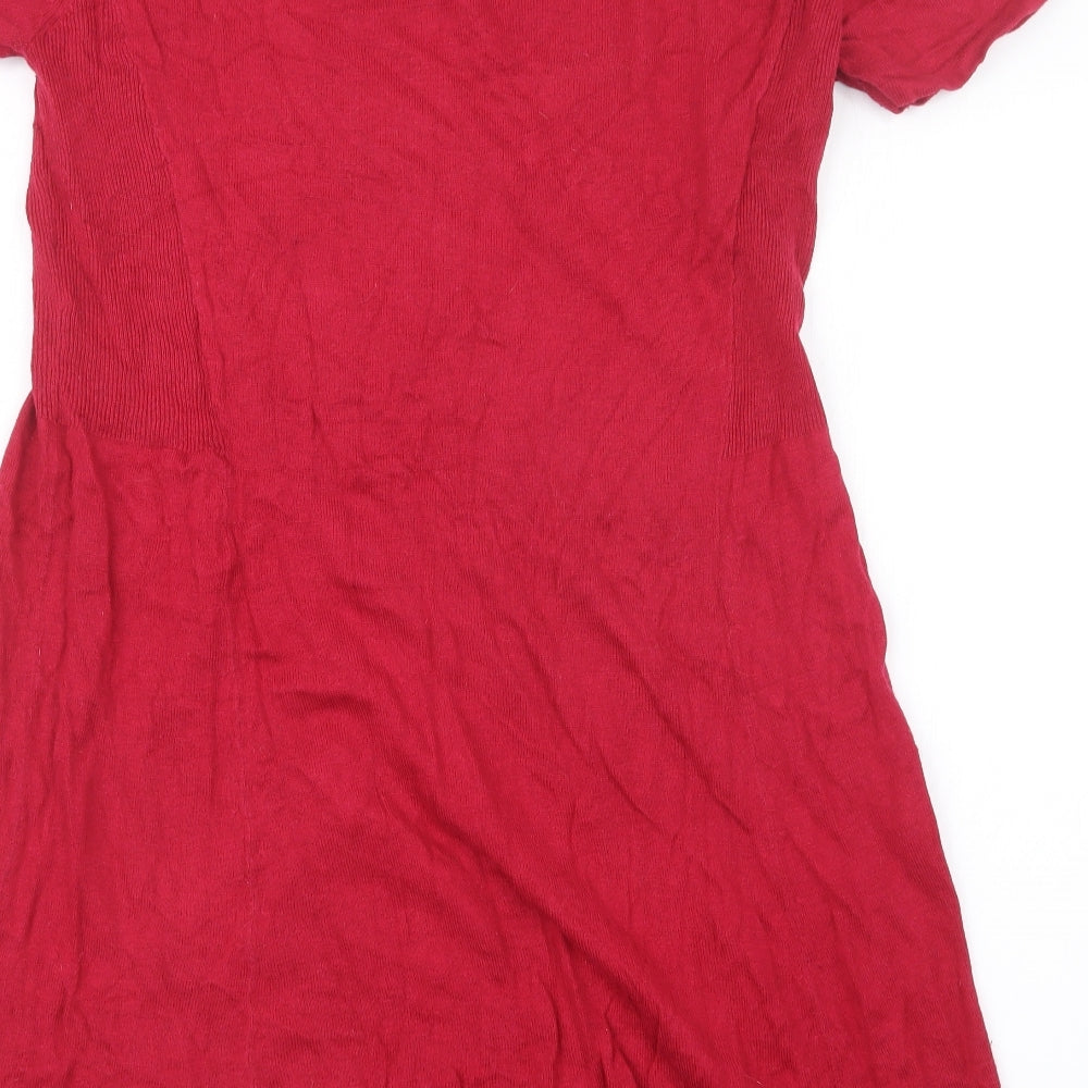 F&F Womens Red  Knit Pullover Jumper Size 16