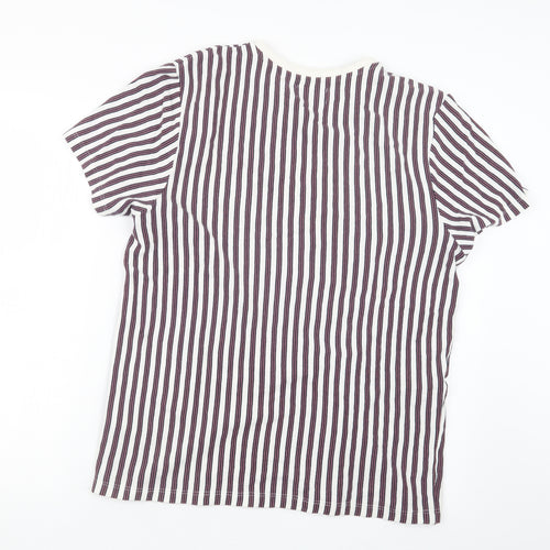 Topman Mens White Striped   T-Shirt Size M