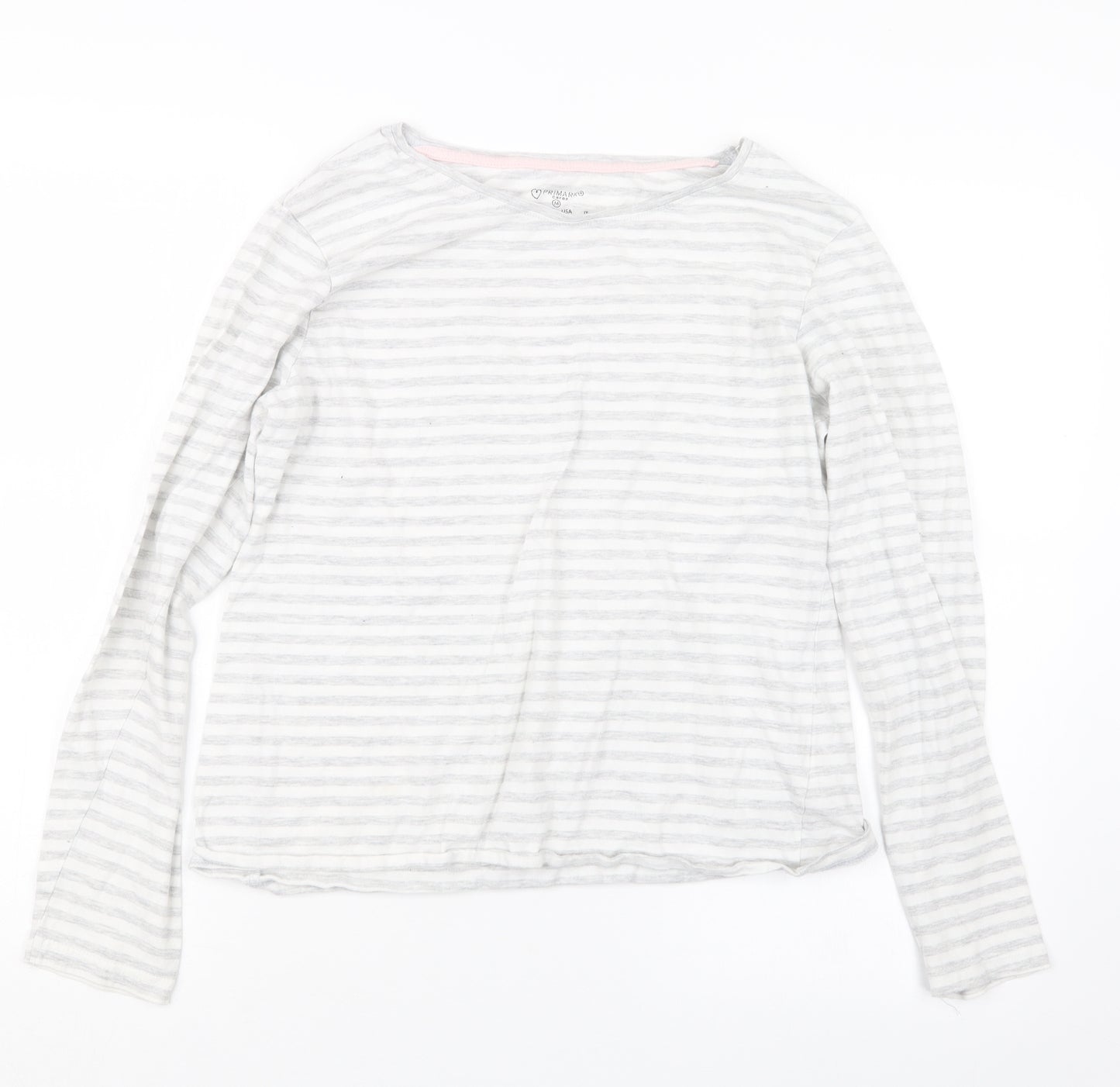 Primark Womens Grey Striped  Top Pyjama Top Size 12