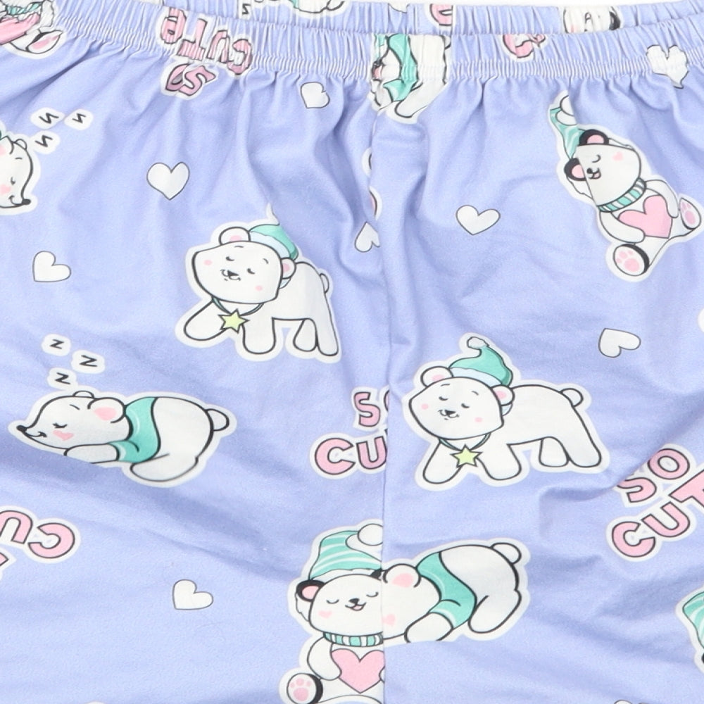 SheIn Womens Purple Geometric  Capri Pyjama Set Size L