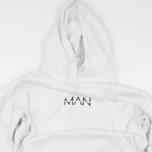 Boohoo Mens White   Pullover Hoodie Size M