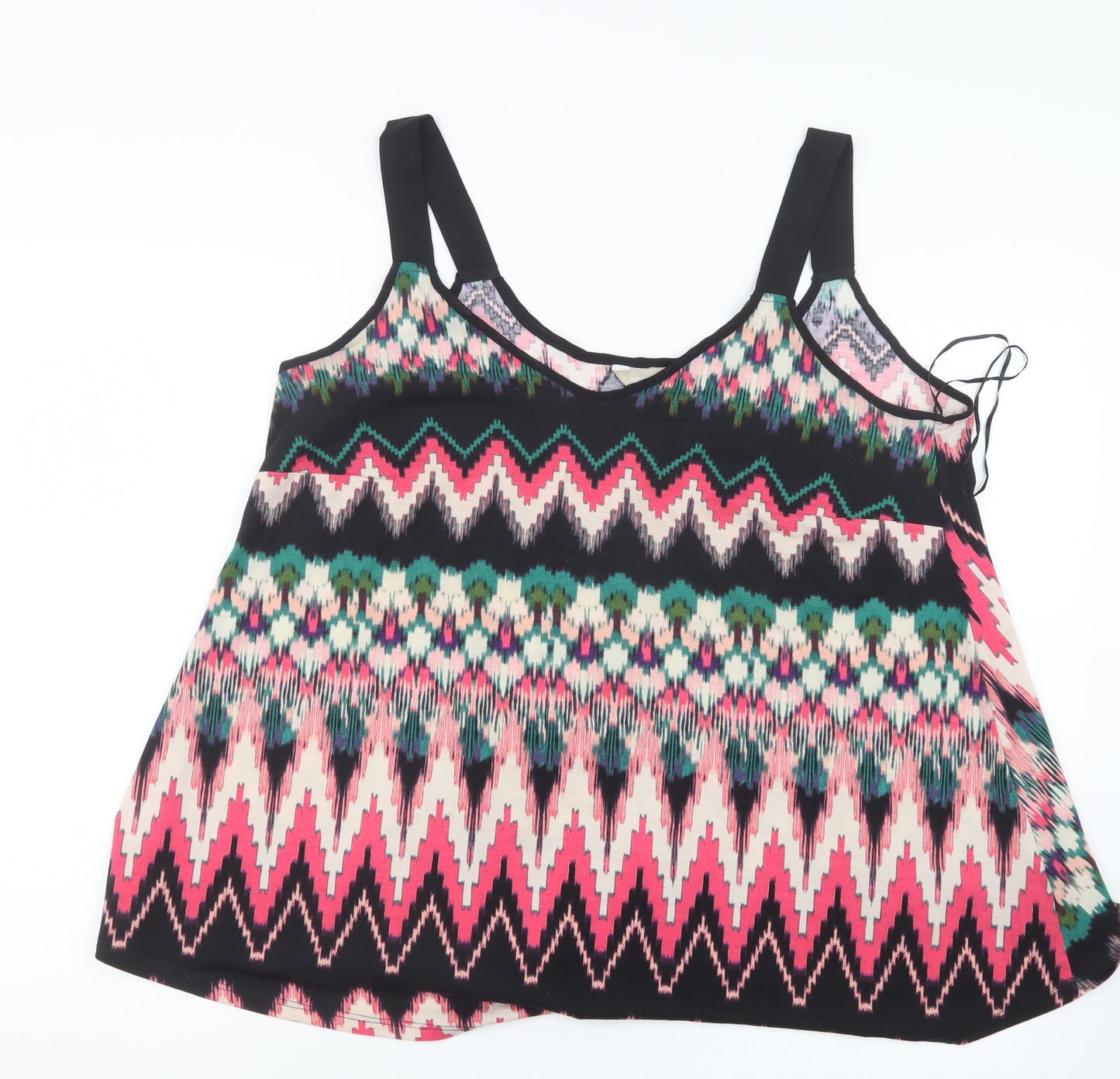 Anthology Womens Pink Geometric  Basic Tank Size 16