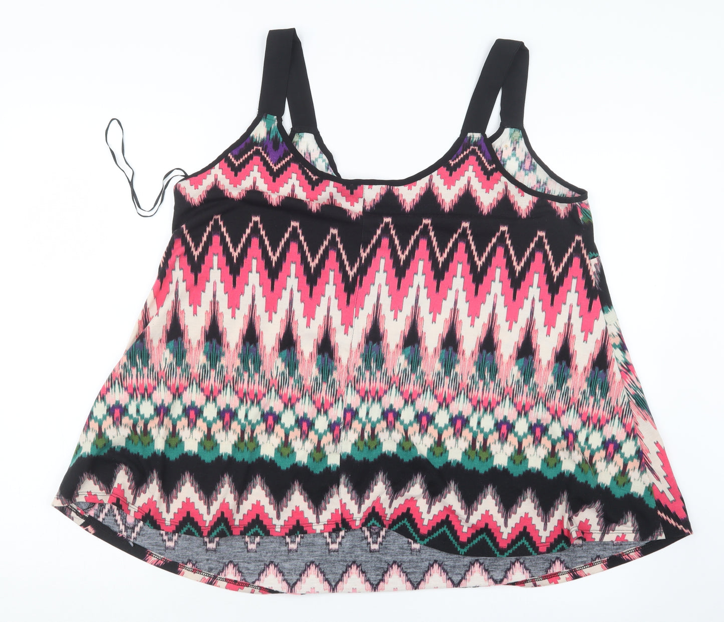 Anthology Womens Pink Geometric  Basic Tank Size 16