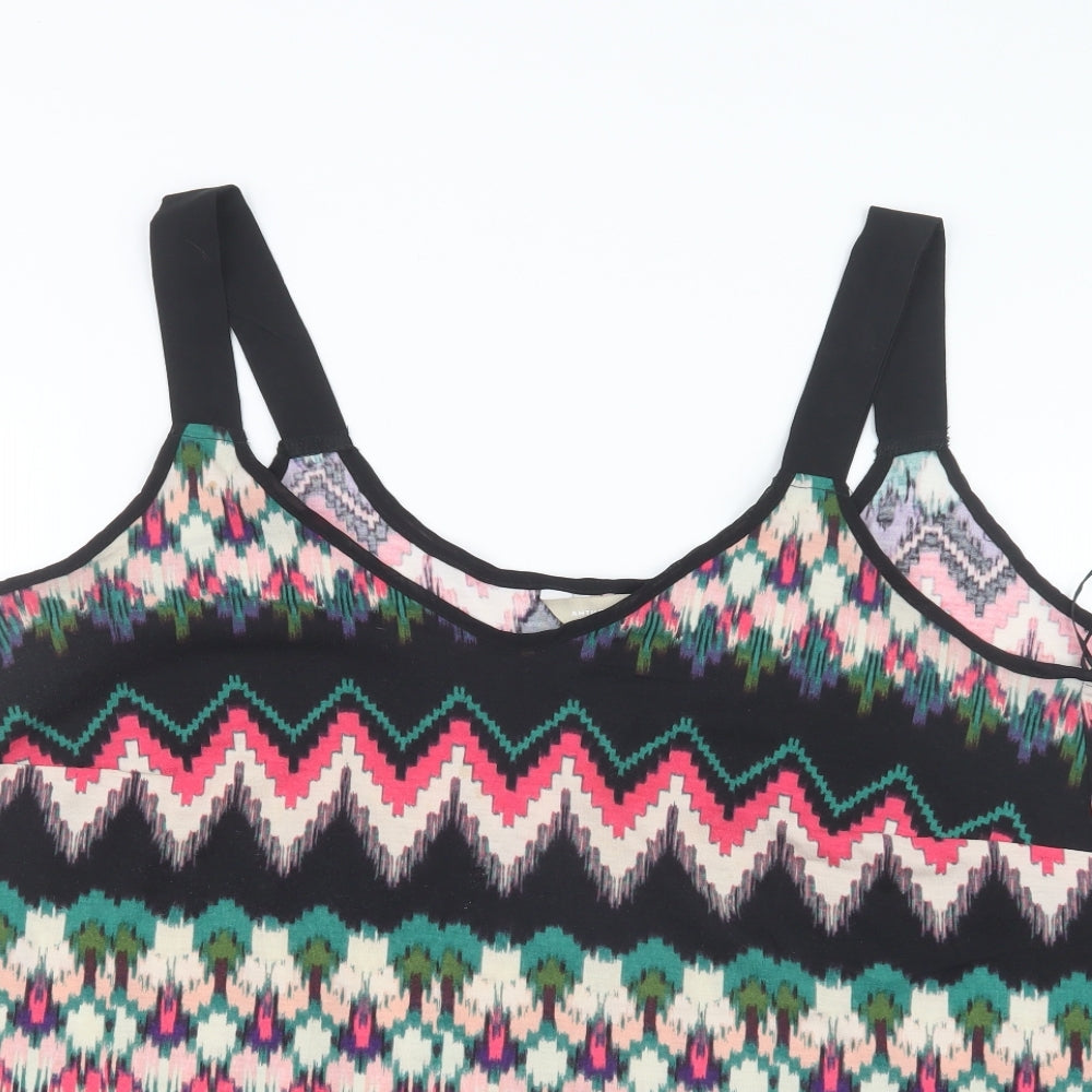 Anthology Womens Pink Geometric  Basic Tank Size 16