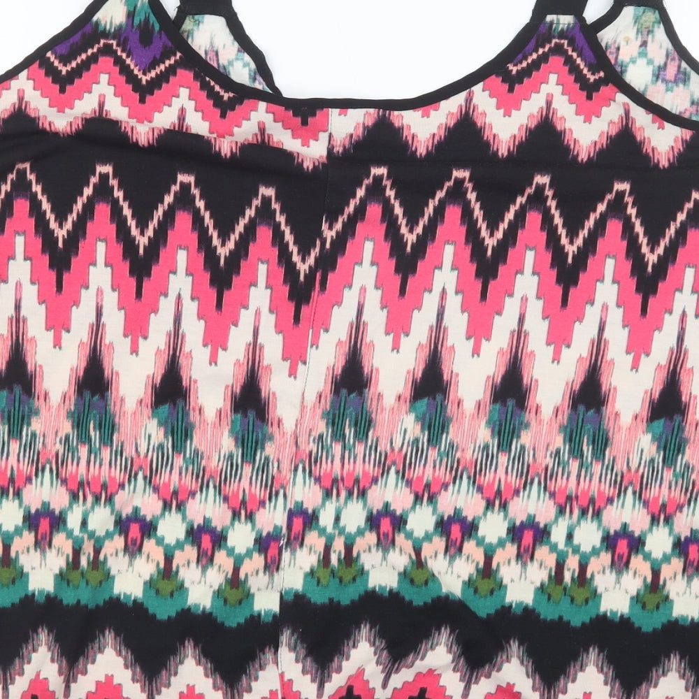 Anthology Womens Pink Geometric  Basic Tank Size 16