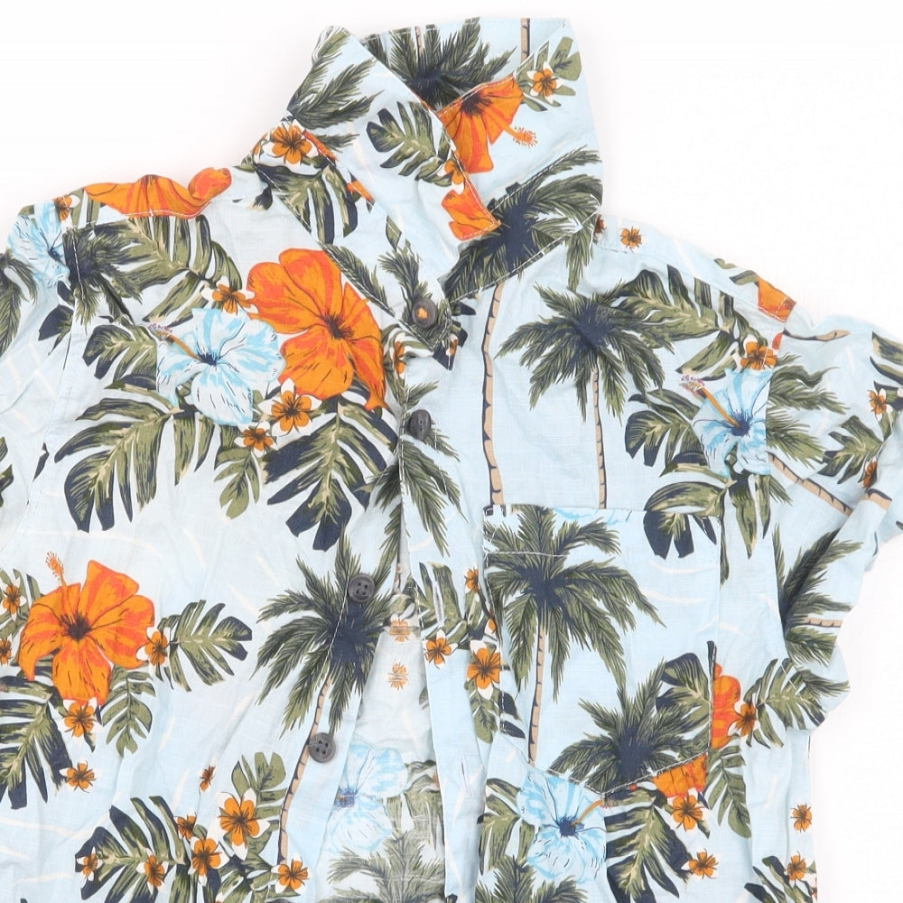 Primark Boys Blue Geometric  Basic Button-Up Size 9-10 Years