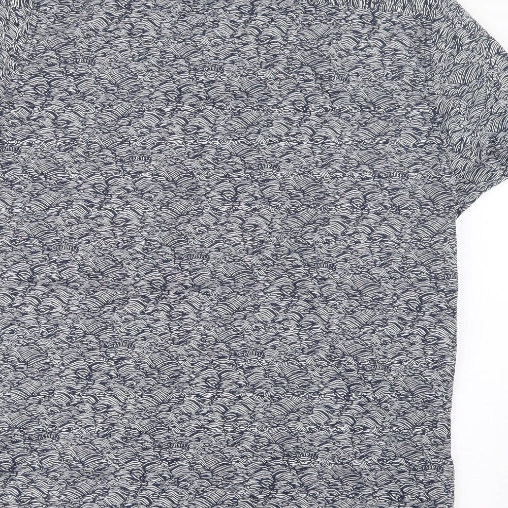 Farrell Mens Blue Geometric   Button-Up Size XL