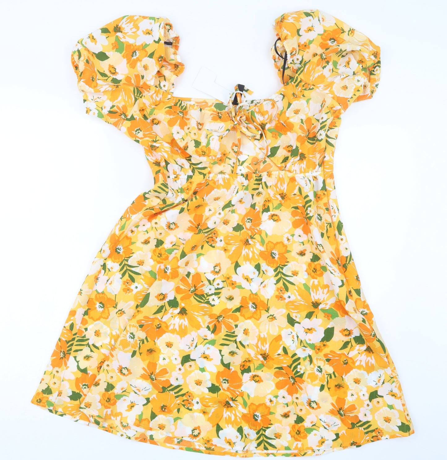 Divided by H&M Womens Orange Floral  T-Shirt Dress  Size M