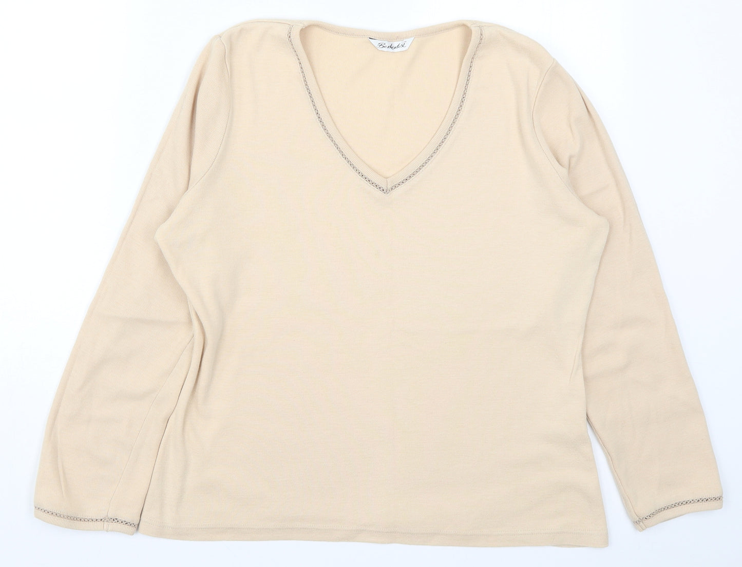 Berkertex Womens Beige   Basic T-Shirt Size 16