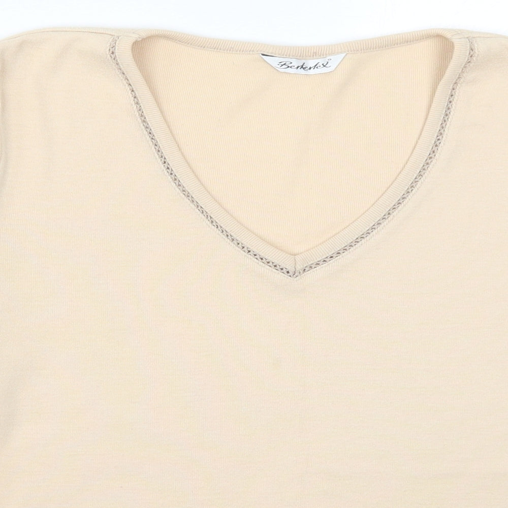 Berkertex Womens Beige   Basic T-Shirt Size 16