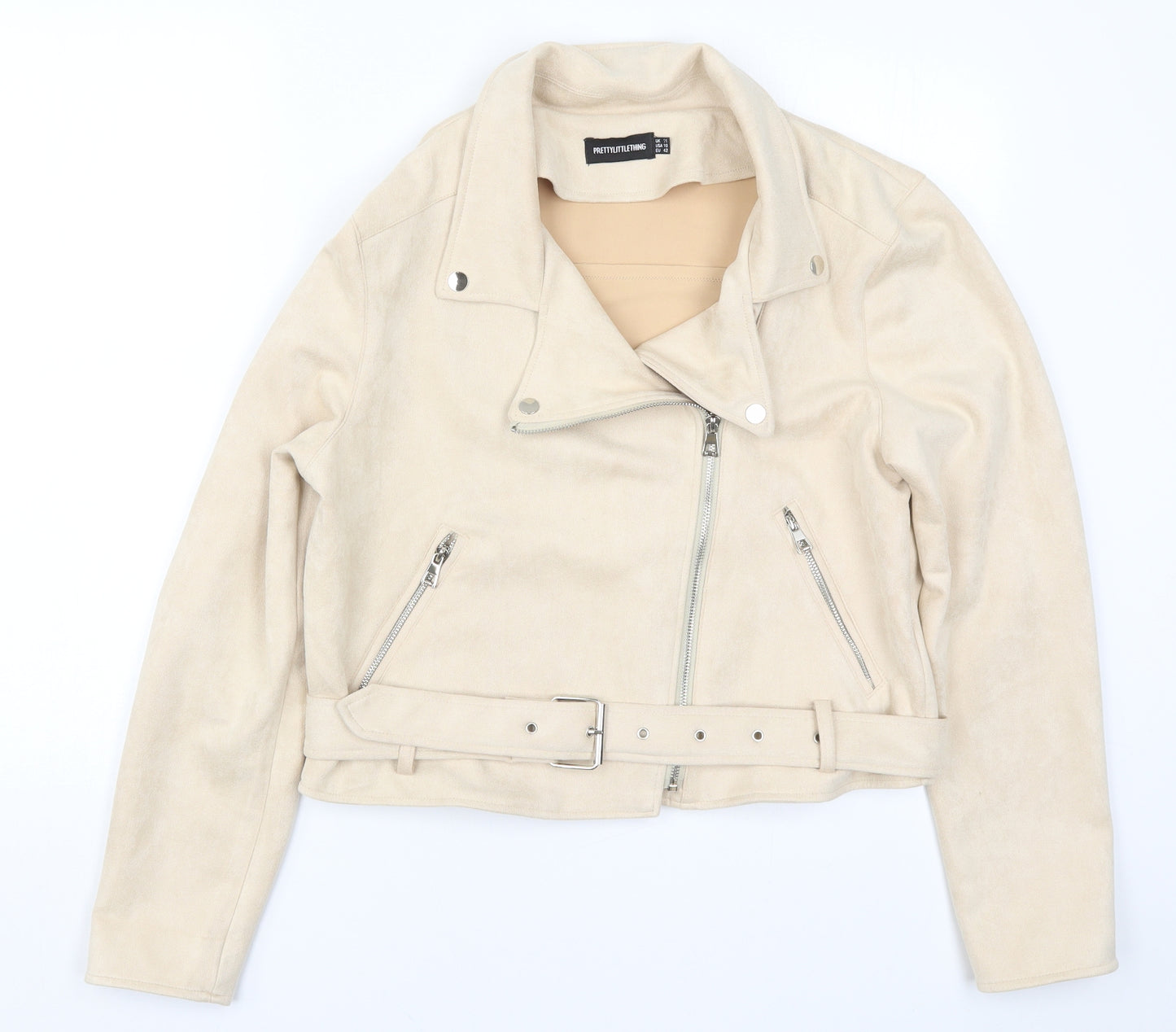 PRETTYLITTLETHING Womens Beige   Jacket  Size 14