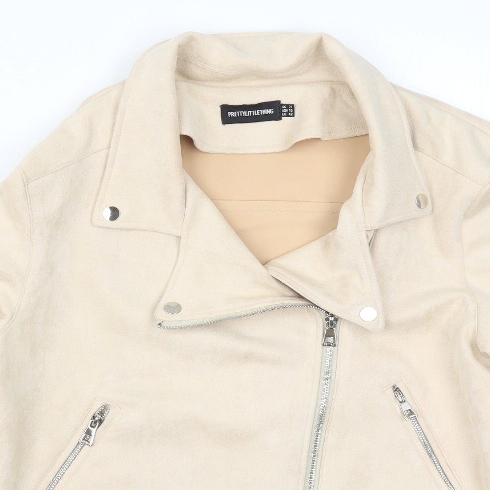 PRETTYLITTLETHING Womens Beige   Jacket  Size 14