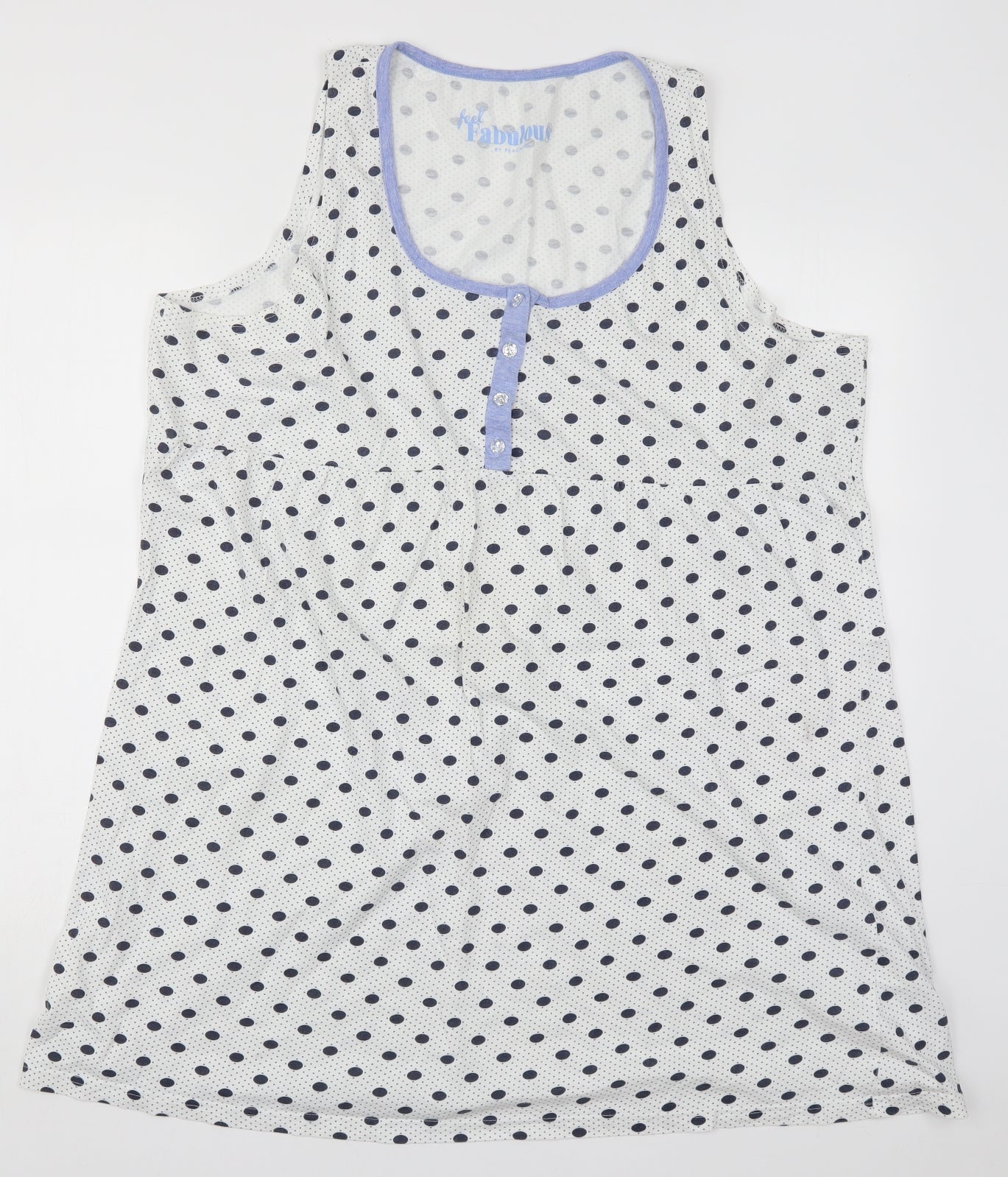 Peacocks Womens Blue Polka Dot  Basic Tank Size 22