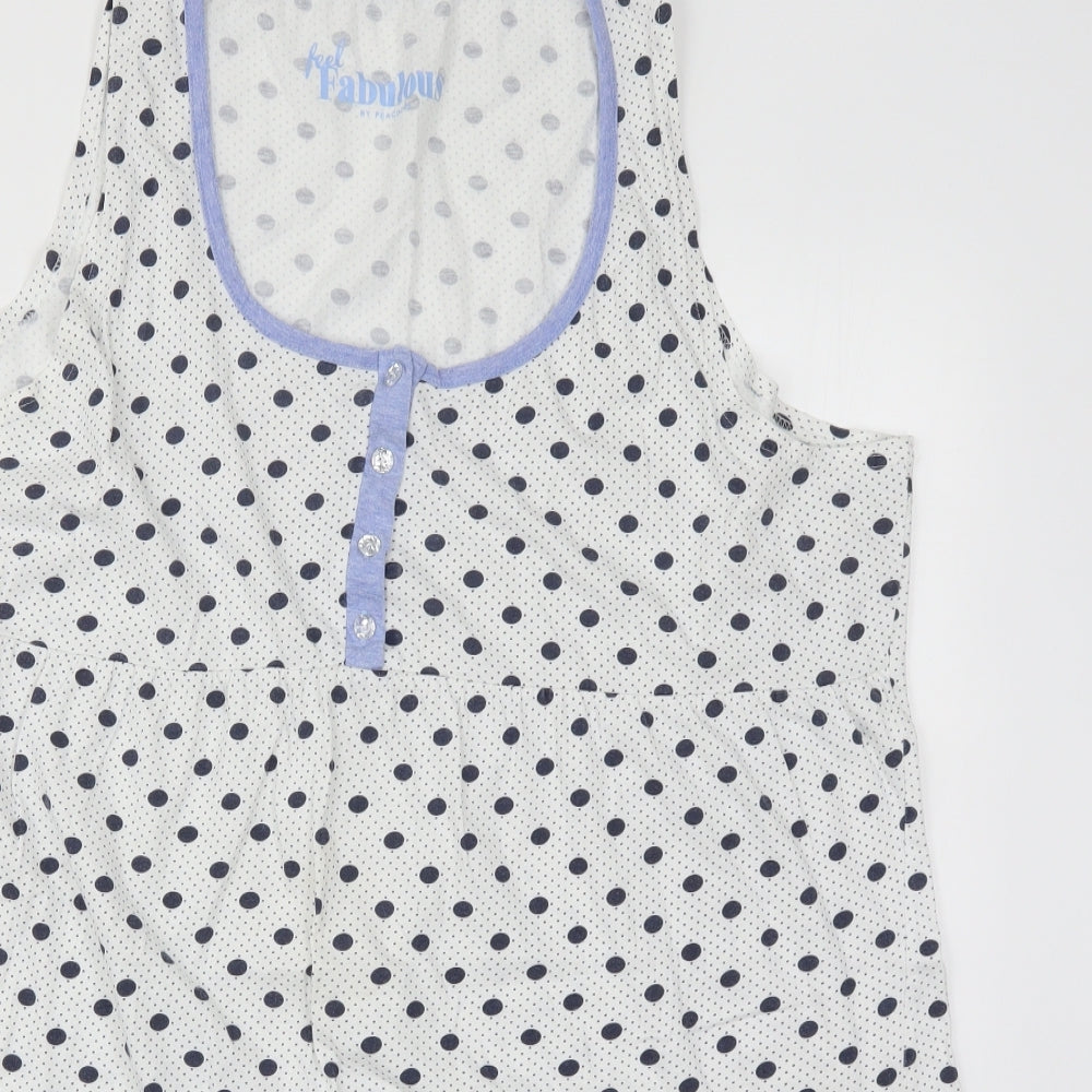 Peacocks Womens Blue Polka Dot  Basic Tank Size 22