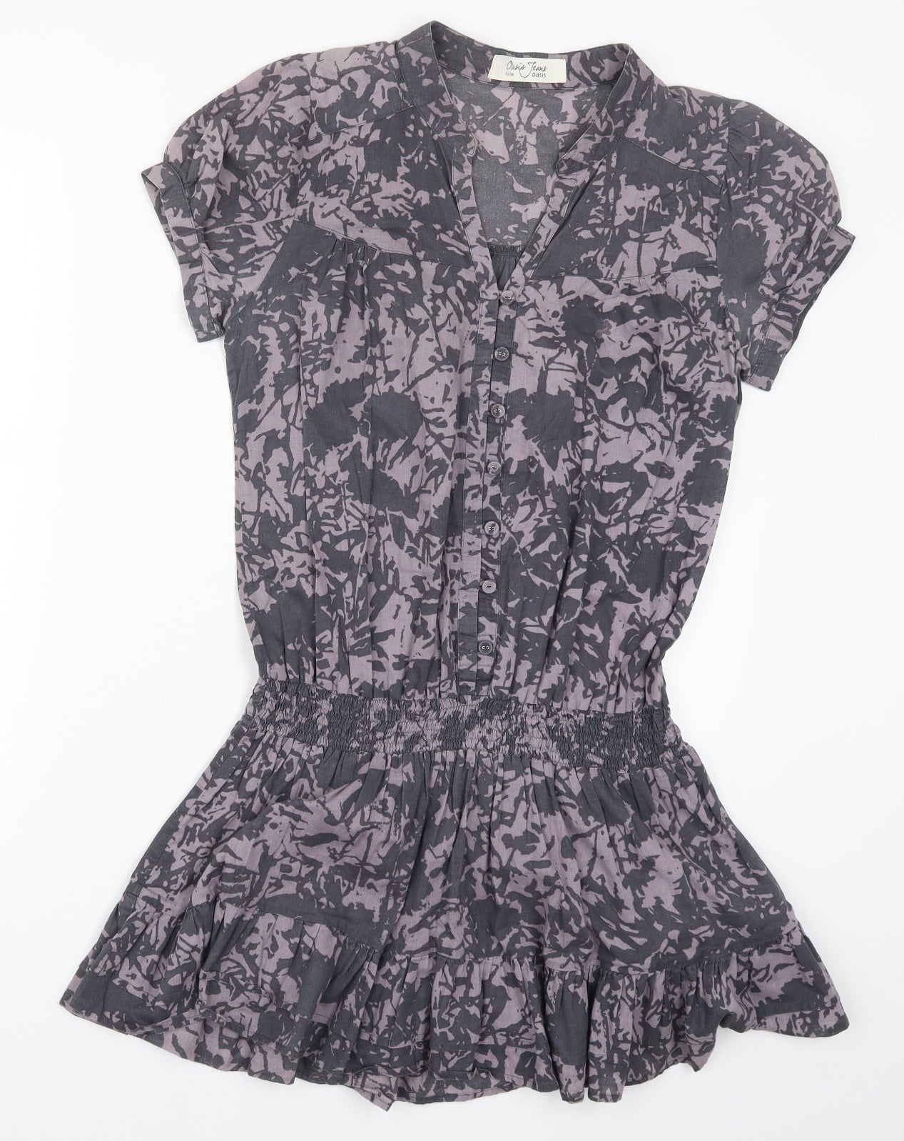 Oass Womens Purple Geometric  Shirt Dress  Size 12