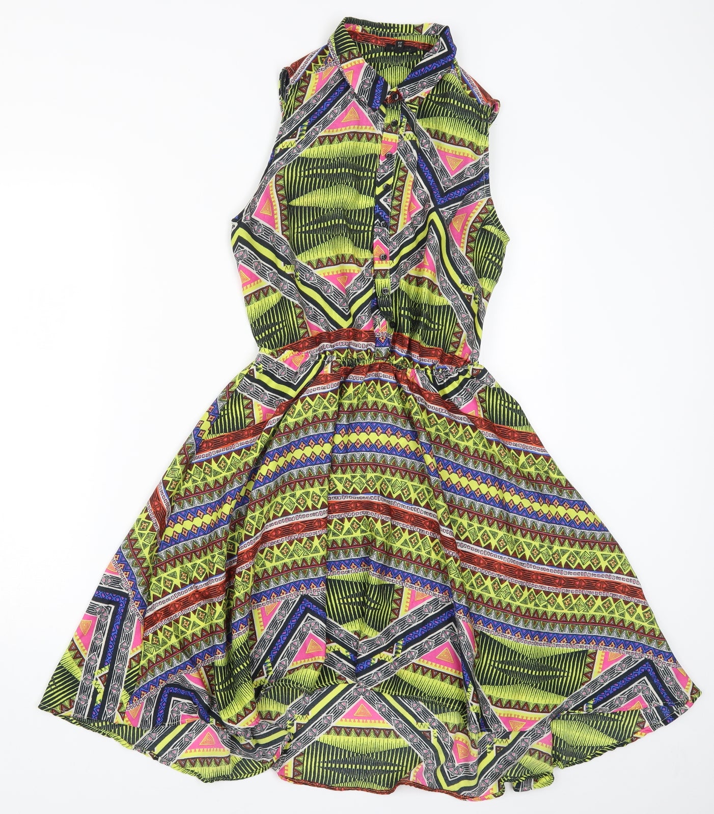 River Island Womens Multicoloured Geometric  Skater Dress  Size 10