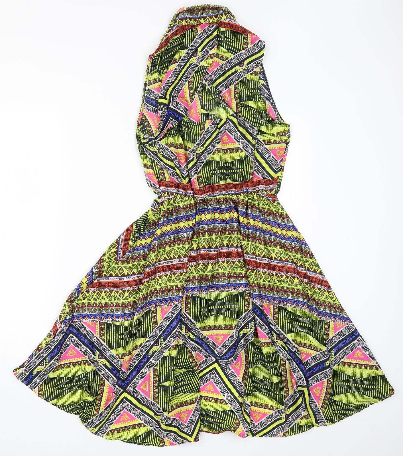 River Island Womens Multicoloured Geometric  Skater Dress  Size 10