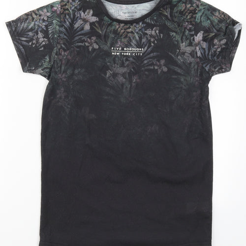 Primark Boys Black Floral  Basic T-Shirt Size 11-12 Years  - Five Boroughs New York City