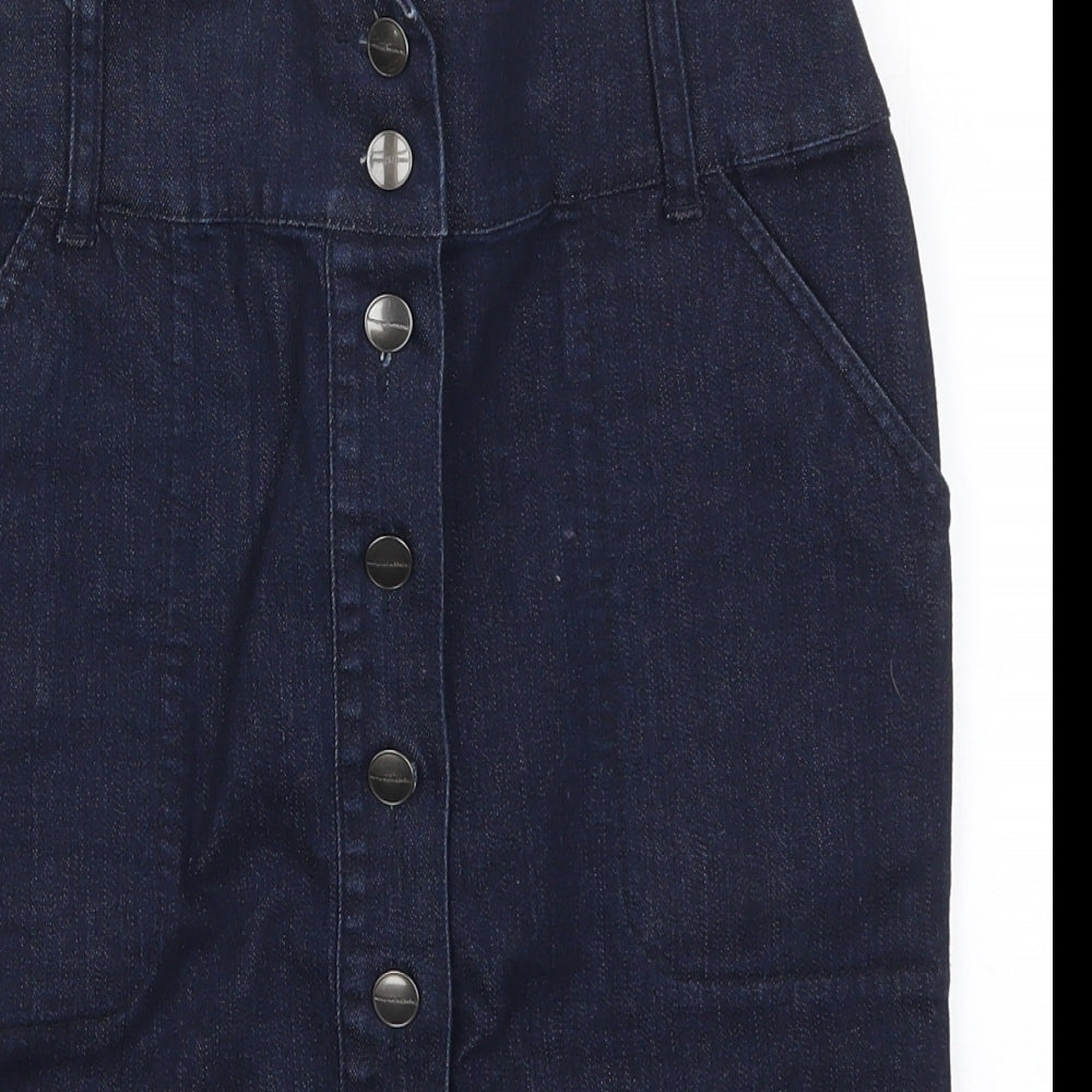Marks and Spencer Womens Blue  Denim Straight & Pencil Skirt Size 10