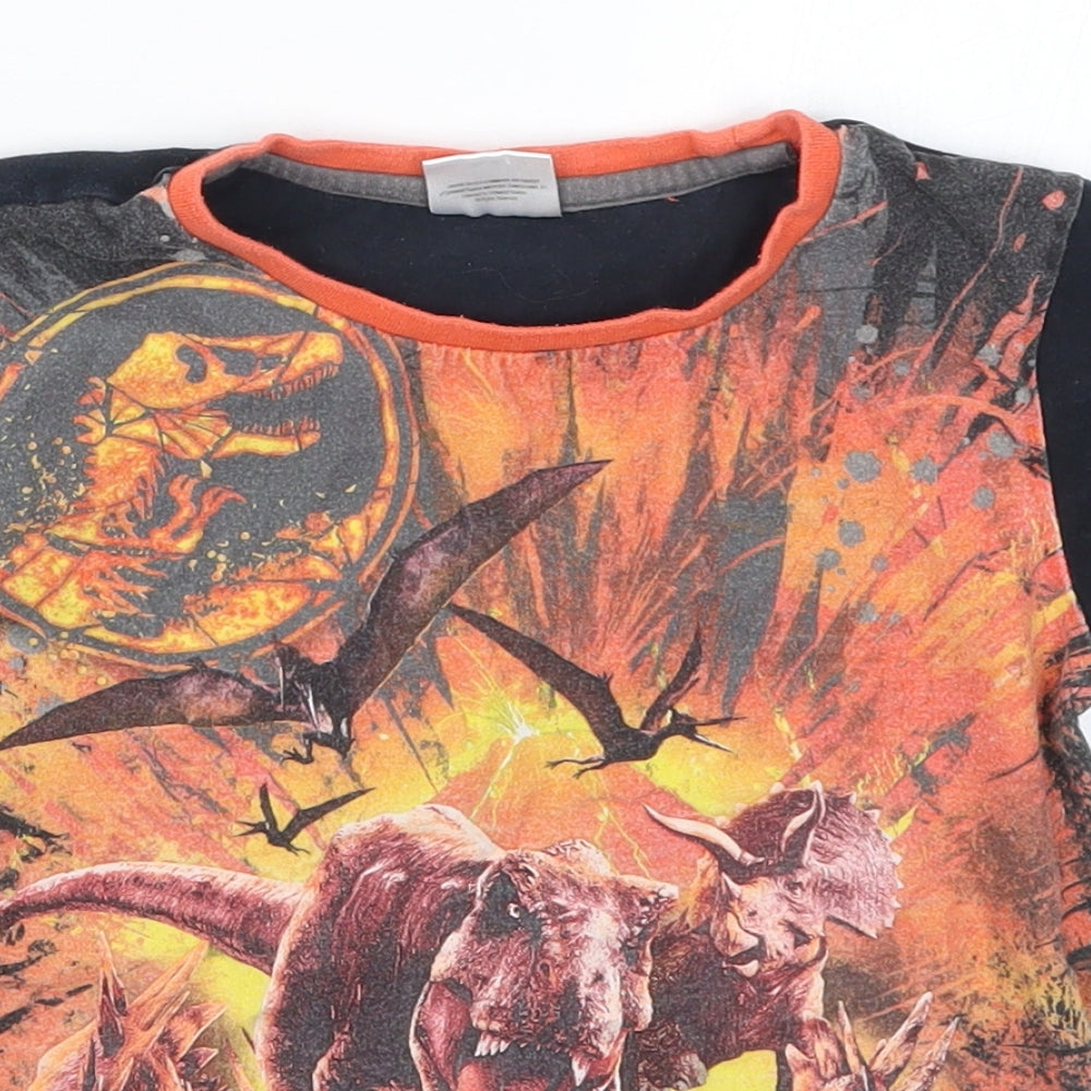 TU Boys Black   Basic T-Shirt Size 6-7 Years  - Jurassic World