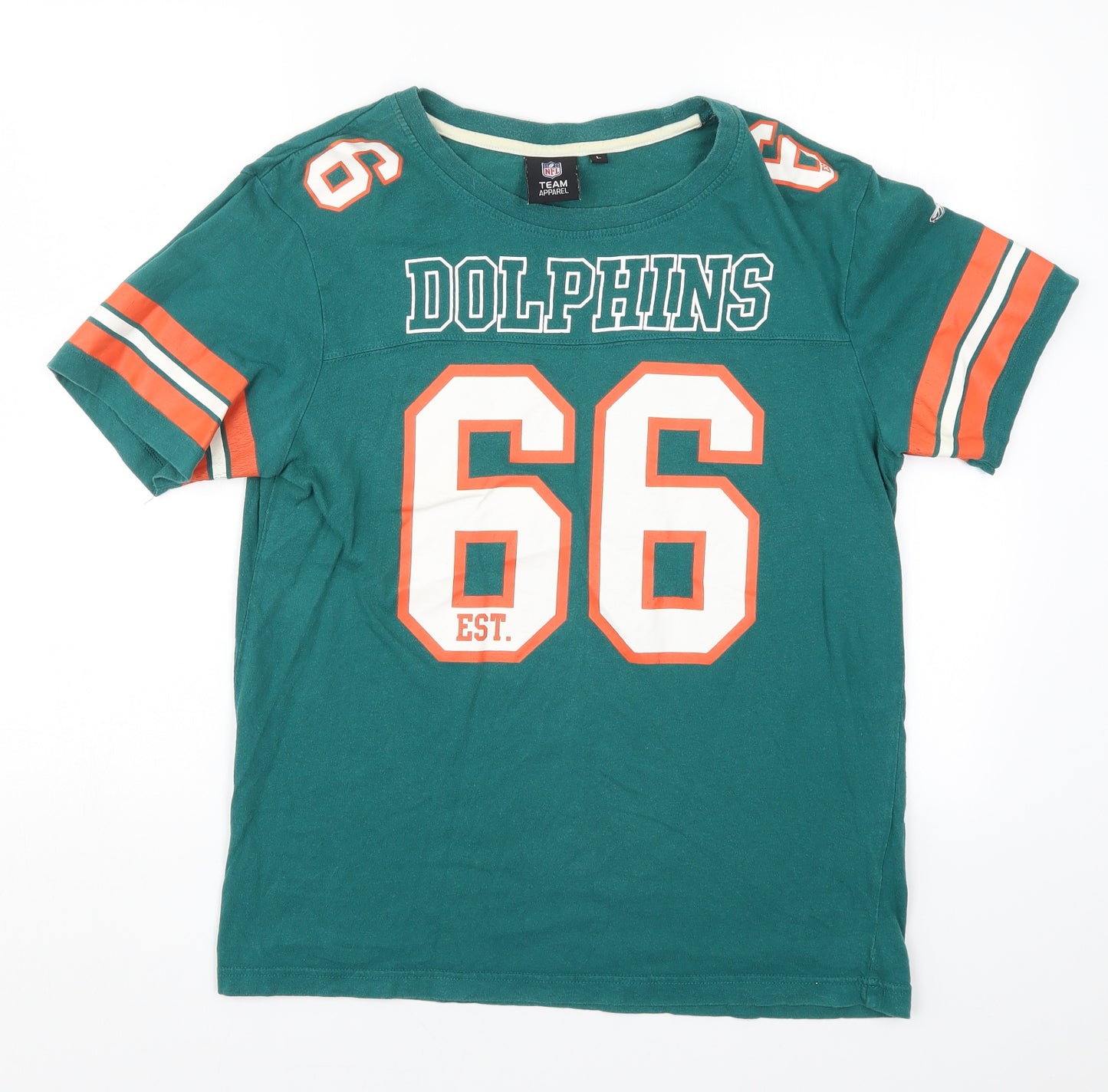 NFL Mens Green    T-Shirt Size L  - Dolphins