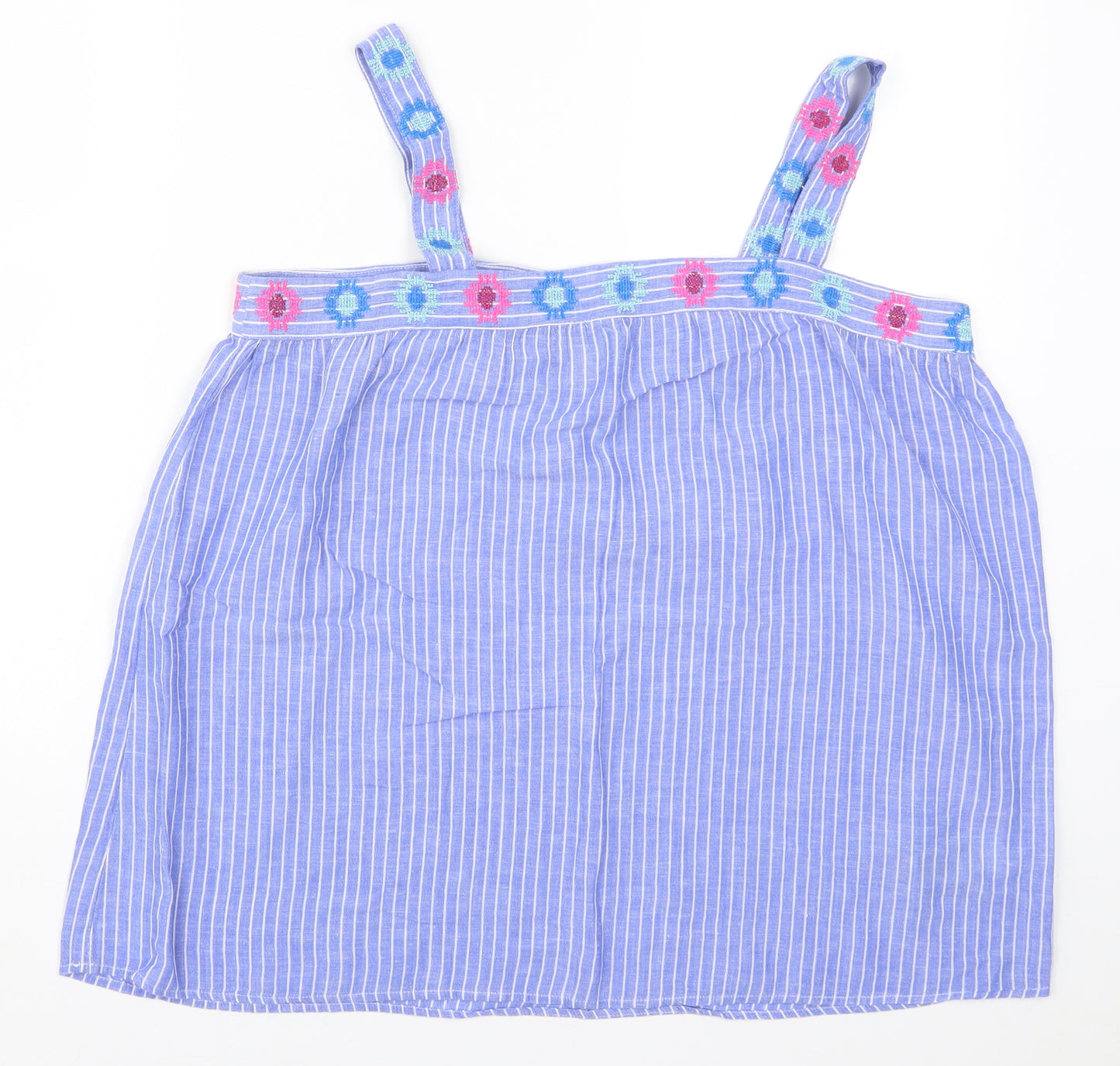 Gap Womens Blue Striped  Basic Tank Size M  - Flowers