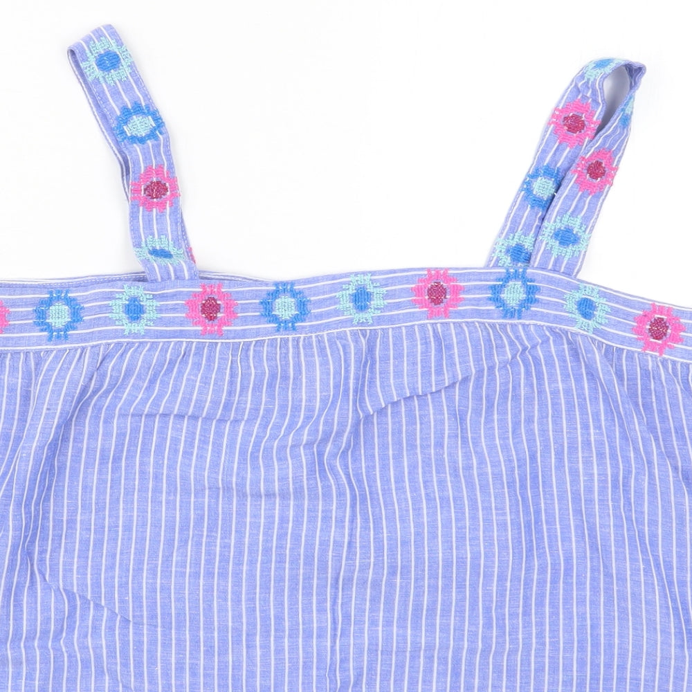 Gap Womens Blue Striped  Basic Tank Size M  - Flowers