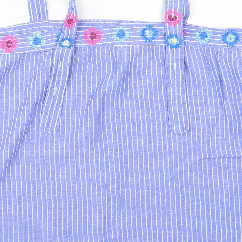 Gap Womens Blue Striped  Basic Tank Size M  - Flowers