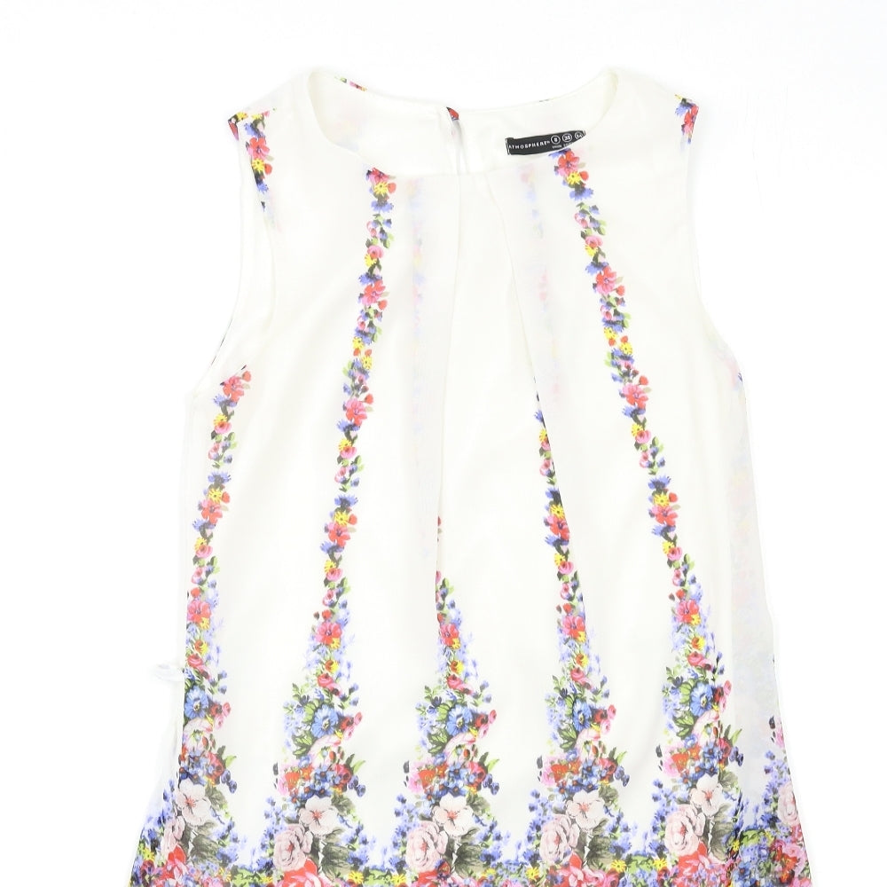 Atmosphere Womens White Floral  Shift  Size 8