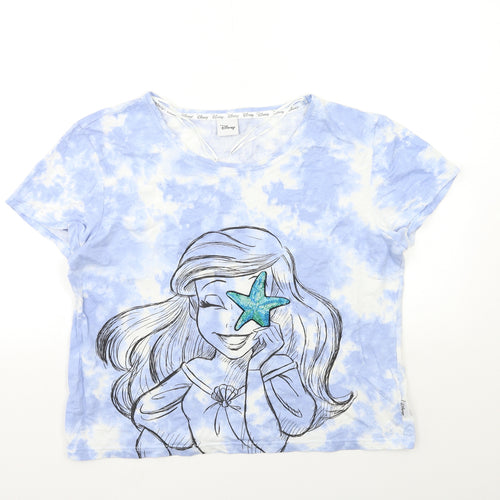 F&F Womens Blue   Basic T-Shirt Size 12  - Little Mermaid
