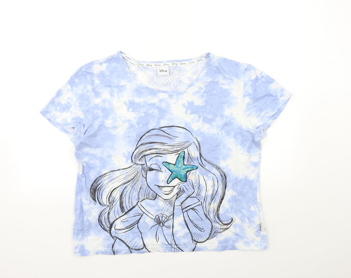 F&F Womens Blue   Basic T-Shirt Size 12  - Little Mermaid