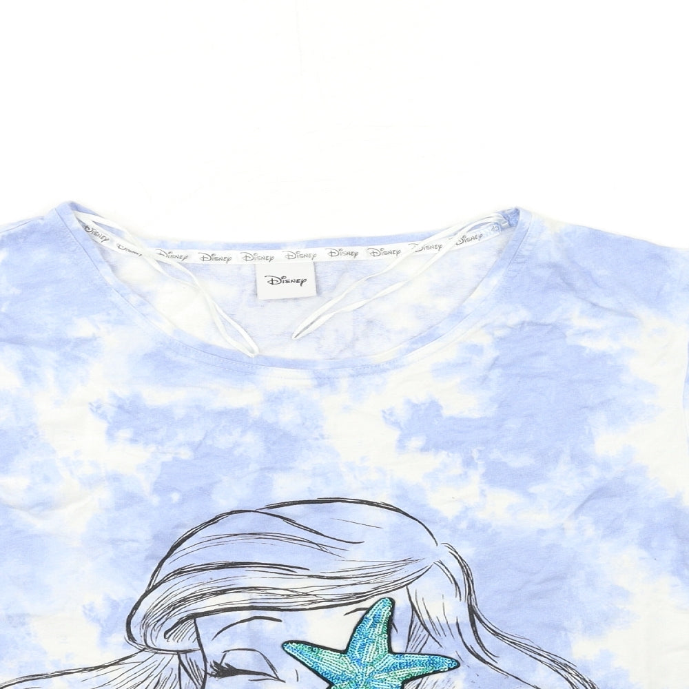 F&F Womens Blue   Basic T-Shirt Size 12  - Little Mermaid