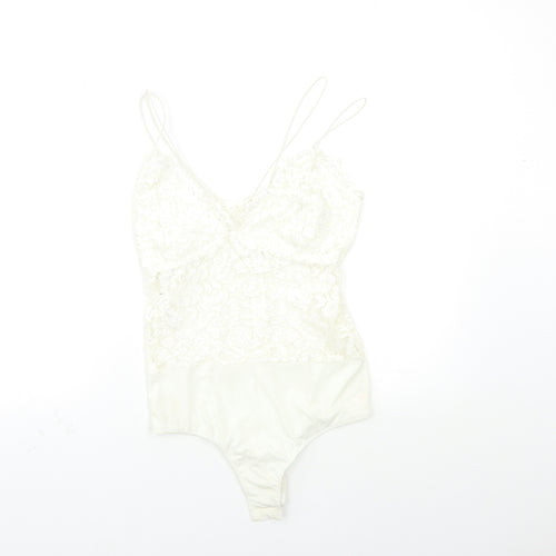 Missguided Womens White  Lace Basic Tank Size 10