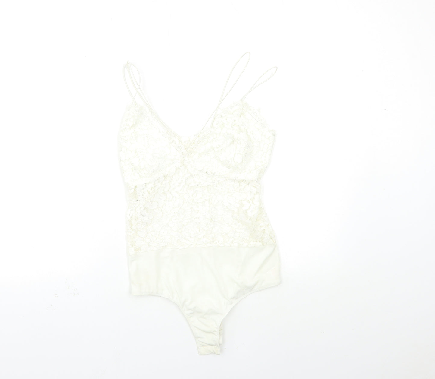 Missguided Womens White  Lace Basic Tank Size 10