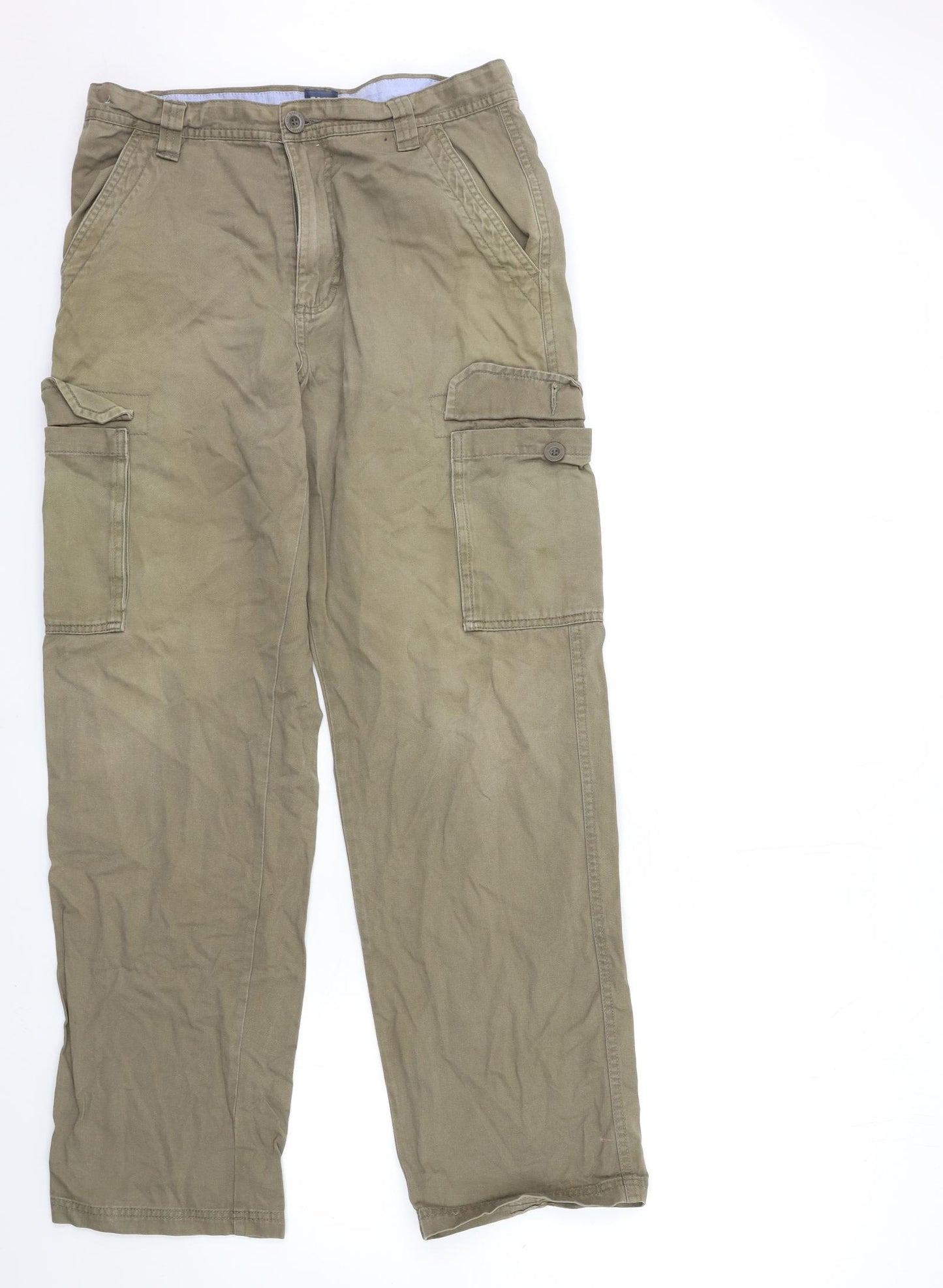 Easy Mens Green   Chino Trousers Size 32 in L30 in