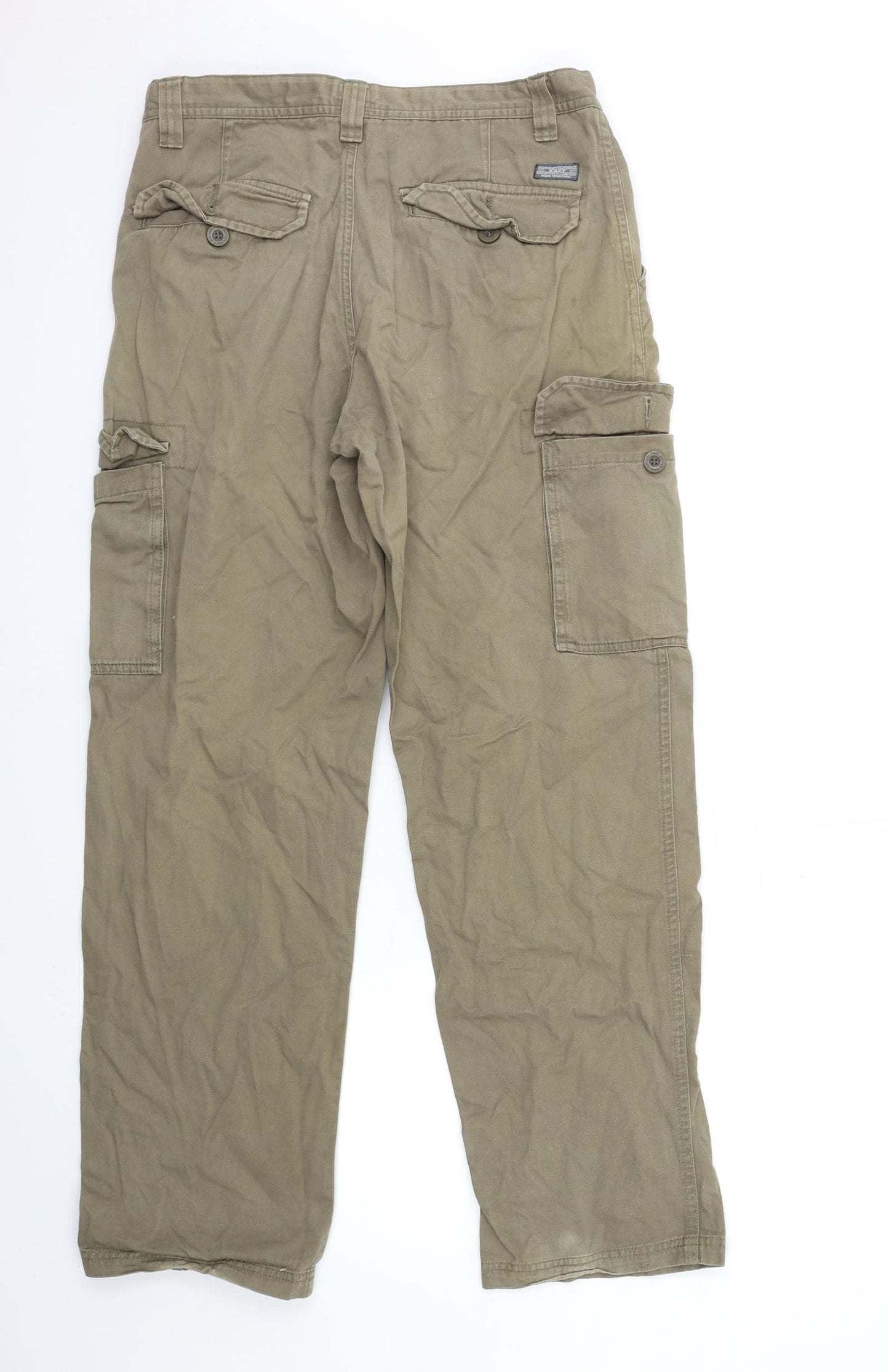 Easy Mens Green   Chino Trousers Size 32 in L30 in