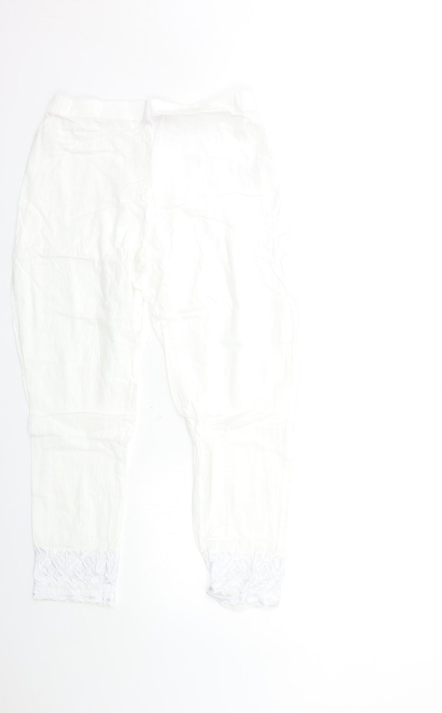 Khaadi Womens White   Trousers  Size 10 L23 in