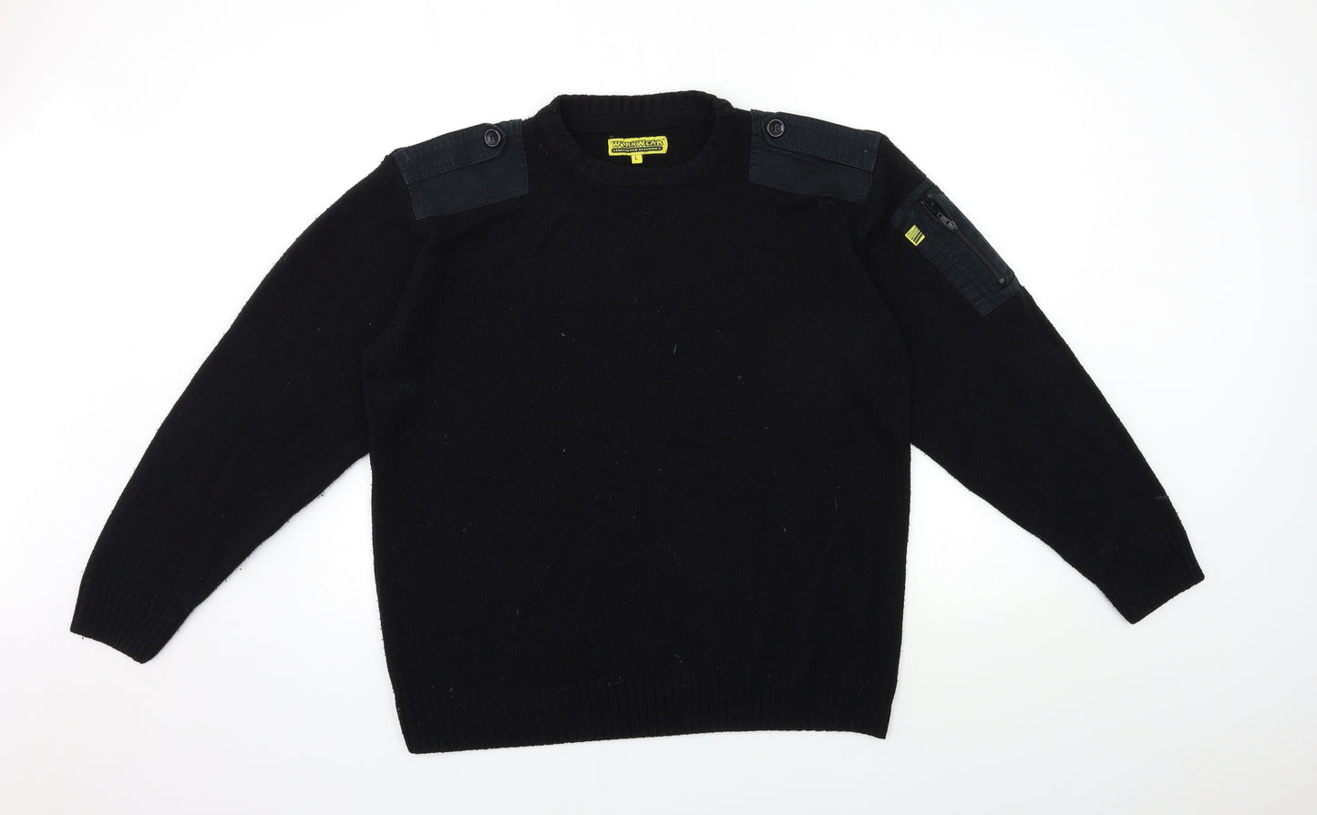 Workwear Mens Black  Knit Pullover Jumper Size L