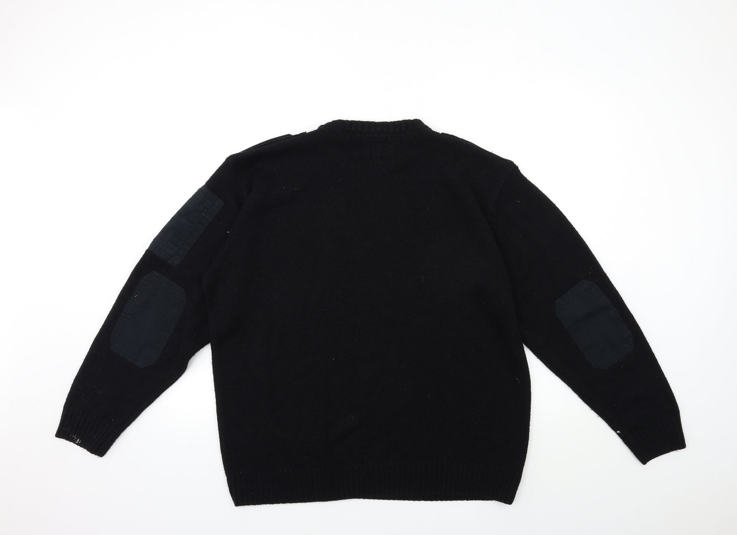 Workwear Mens Black  Knit Pullover Jumper Size L