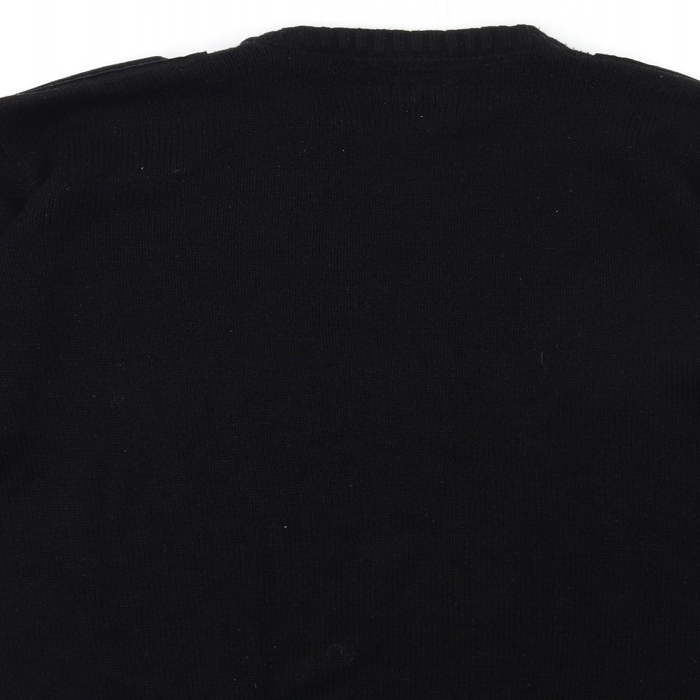 Workwear Mens Black  Knit Pullover Jumper Size L
