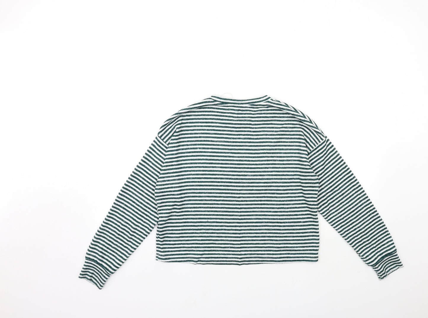 Primark Womens Green Striped  Basic T-Shirt Size 10  - Grinch Christmas