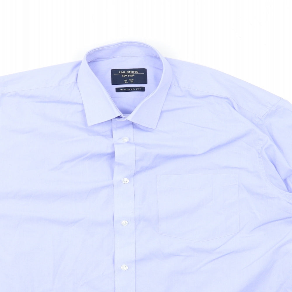 F&F Mens Blue    Dress Shirt Size 15.5