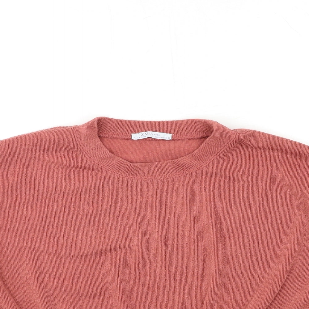 Zara Womens Pink  Knit Pullover Jumper Size M
