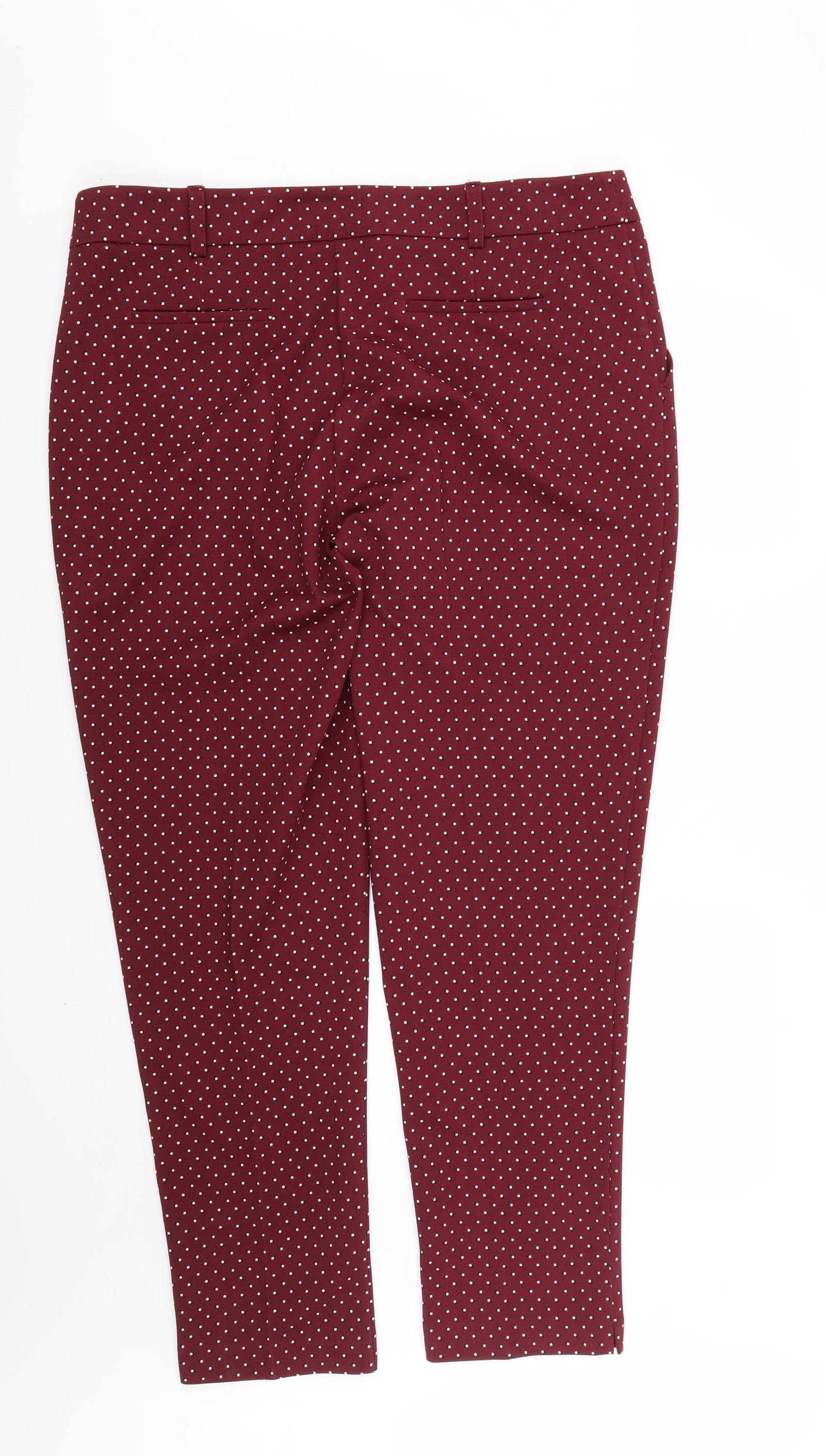 Dorothy Perkins Womens Red Polka Dot  Trousers  Size 18 L29 in