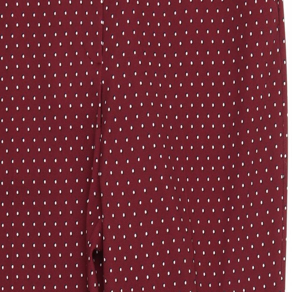 Dorothy Perkins Womens Red Polka Dot  Trousers  Size 18 L29 in