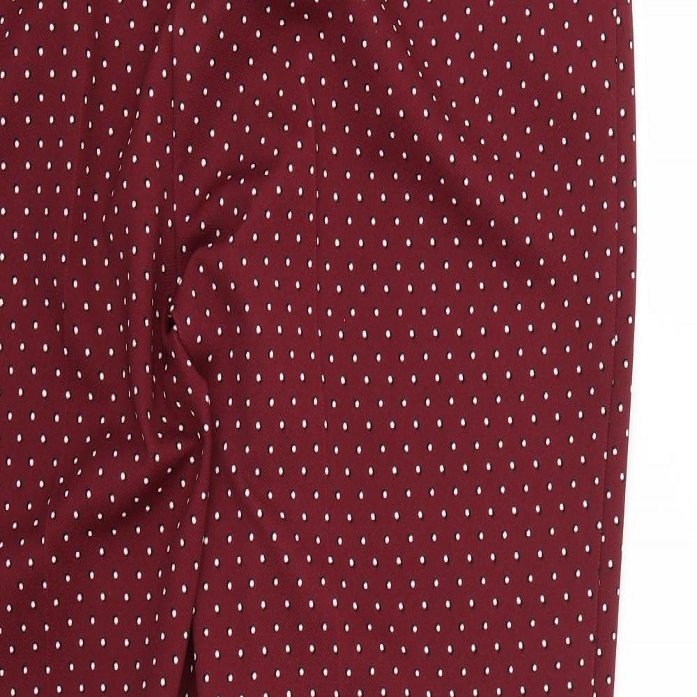 Dorothy Perkins Womens Red Polka Dot  Trousers  Size 18 L29 in