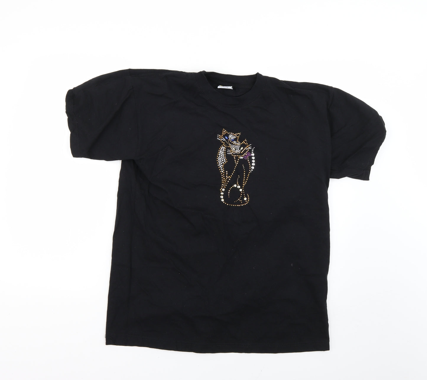 bue horz Mens Black    T-Shirt Size L