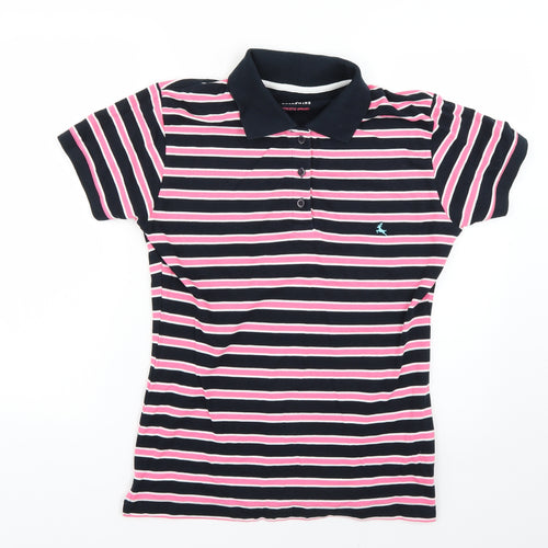 back swing Womens Multicoloured Striped  Basic Polo Size 16