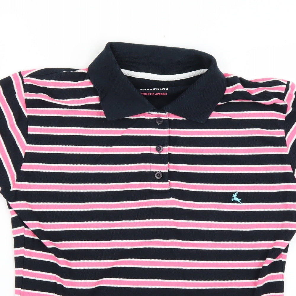 back swing Womens Multicoloured Striped  Basic Polo Size 16